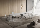 Tavolo Allungabile 140-400x90x74 cm Niket Bianco Frassino Gambe Antracite
