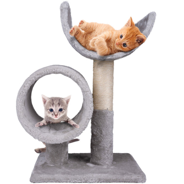 Tiragraffi Graffiatoio Corda in Sisal Rivestimento Peluche Grigio 33 x 29 x 50cm prezzo