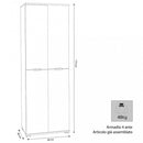 Armadio 4 Ante 75x38x174 h cm in Truciolare bilaminato Marrone chiaro
