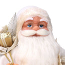 Babbo natale in tessuto bianco e oro cm xh80