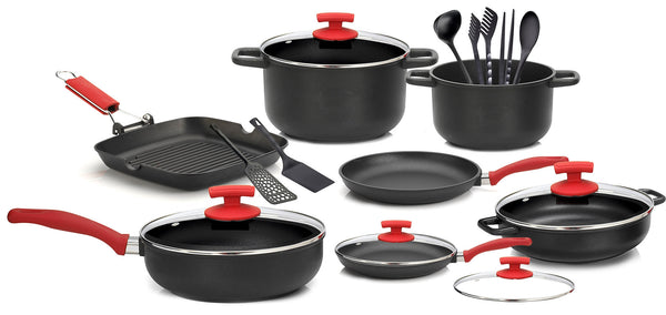 prezzo Batterie de cuisine 18 pièces en aluminium moulé antiadhésif Olympia Love