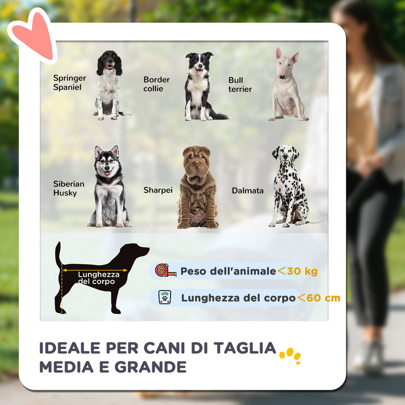 Passeggino per Cani Taglia Media e Grande 112x65x100 cm Pieghevole con Ingressi a Cerniera Grigio Scuro e Nero  