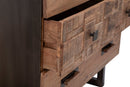 Comò Mumbai 85x40x77 cm in Legno di Acacia e in Ferro Marrone e Nero
