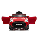 Macchina Elettrica per Bambini Licenza Ufficiale Mini Cooper S Cabrio 12V Sedili in Pelle e Telecomando Rosso