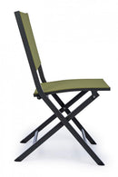 Set 4 Sedie Pieghevole da Giardino 47x57x88h cm Elin Antracite e Verde 