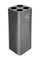 Pattumiera a Bidone da 60 L 30,2x30,2x 82,5 cm 3 Scomparti Tubolari e 1 Vaschetta in Acciaio Inox Satinato