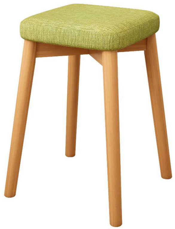 sconto Tabouret en Tissu et Bois de Pin 33x33x46 cm Fumer Alison Vert