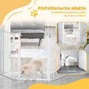 Cancelletto per Cani con Chiusura Automatica 180x3x74,5 cm in Metallo e Plastica Bianco      