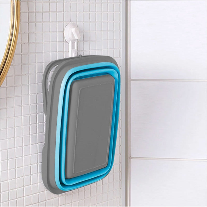 Bacinella Contenitore Salvaspazio 9 Litri Pieghevole Multiuso con Manici Blu