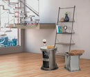 Mobiletto Scaletta Raw 65x41x180 cm in Ferro e MDF Marrone e Nero