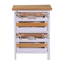 Cassettiera 2 Cassetti in Legno 35x27x47cm Matilda Noce Chiaro e Bianca