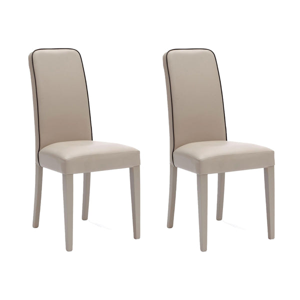 Set 2 Sedie 59x46xH99 cm in Similpelle Anita Beige sconto