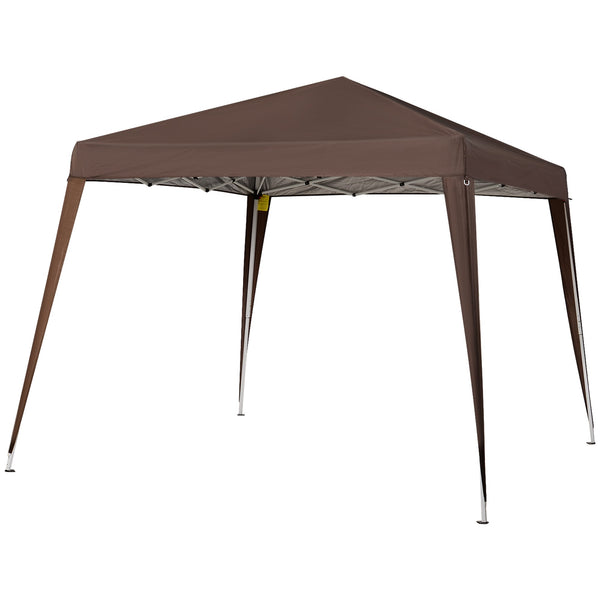 online Gazebo Pieghevole da Giardino con Struttura Antivento 2,4x2,4m in Acciaio e Corde Caffè