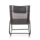 Sedia Sdraio a Dondolo da Giardino Rocking Lounge 143x57x81 cm in Textilene Grigio      