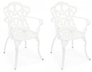 Set 2 Sedie da Giardino 57,5x58x87,5h cm con Braccioli Victoria Bianco