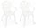 Lot de 2 chaises de jardin 57,5x58x87,5h cm avec accoudoirs Victoria Blanc