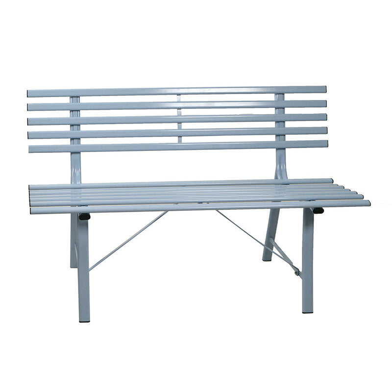 Panchina da Giardino in Metallo 150x57x44/76cm Krew Azzurra