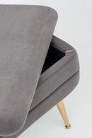 Panca Singola Contenitore Pavlina in Tessuto effetto Velluto Grigio