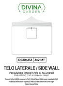 Telo Laterale 3x2 m Ricambio Per Gazebo con Finestra Richiudibile Telo Oxford Impermeabile Bianco      