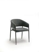 Set 2 Sedie Maya 59,5x54x78,5 cm in Tessuto Easy-Clean Grigio Scuro       