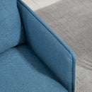 Poltrona Imbottita 76x68x80 cm  in Tessuto Effetto Lino Blu
