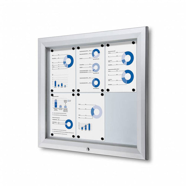 Bacheca da Esterno con Apertura a Ribalta 80,5x76x4,7 cm in Alluminio con Led Silver sconto