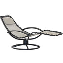 Sdraio chaise longue da Giardino ellittica 175x78x82 cm Twist Panna
