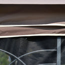 Gazebo da Giardino 3x3m con Zanzariera in Metallo Caffè