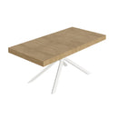  Tavolo Allungabile 180-440x90x74 cm Niket Quercia Natura Gambe Bianche