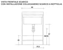 Mobile Lavatoio 60x50x85cm 2 Ante Asse in Legno Montegrappa Marella Bianco