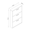 Scarpiera Salvaspazio 3 Ante 9 Paia 65x15x99,6 cm in Truciolare Nobilitato Cemento