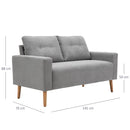 Divano 2 Posti in Tessuto 15x76x88 cm  Grigio