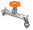 Robinet pour Fontaine de Jardin en Laiton Chromé avec Anneau Belfer RUB/018 Orange