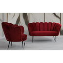 Poltrona a conchiglia 75x80x75 cm Orel in velluto rosso
