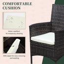 Set Tavolo e 4 Sedie da Giardino  Piano in Vetro in Rattan Marrone