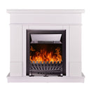 Camino Elettrico da Pavimento 100x103,4x30 cm Effetto Fiamma 2000W Rodos & Pluton Bianco