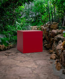Pouf da Giardino 50x50 cm in Resina Arkema Iris Pouf Verde Scuro