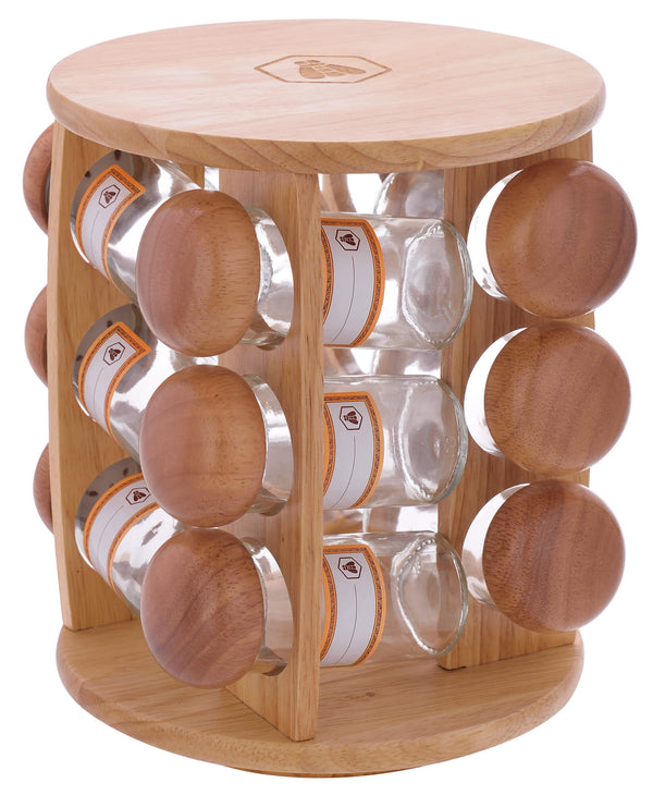 Étagère à épices avec 12 récipients en verre pour épices et herbes de cuisine prezzo