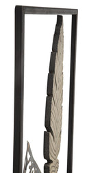 Pannello e Legno Foglie 30,5x1,90x91 cm in Ferro e MDF Oro e Argento