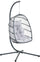 Poltrona Sospesa Amaca a Uovo 105x95x195 cm Gaia in Rattan e Corda Grigio