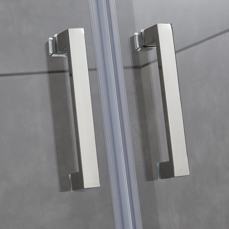 Porta Parete Doccia 2 Ante Saloon in Cristallo Trasparente 6mm H195 Bonussi Giuly Varie Misure