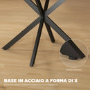 Tavolo da Pranzo Industriale per 4-6 Persone 135x100x75 cm con Ribalta Rotonda in Legno e Acciaio      