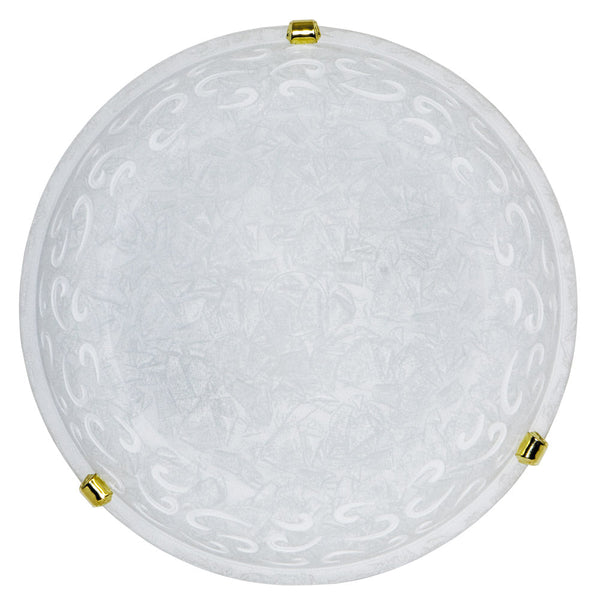 sconto Plafonnier 2xE27 Crochets Doré Verre Craquelé Blanc E-Energy Asia