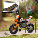 Moto Elettrica per Bambini 3-6 Anni 107x56x70 cm Batteria 12V e Rotelle Rimovibili Arancione   