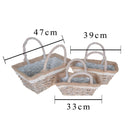 Set 3 Cesto Rettangolare con Manici Larghezza 47 cm