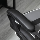 Sedia da Gaming 60x63x113-125 cm in Similpelle Grigia e Nera