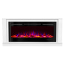 Camino Elettrico da Pavimento 72,5x158x30 cm Effetto Fiamma 1500W Bernard & Hermes Bianco