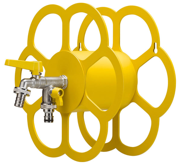 online Belfer 42/FR Support de tuyau mural en métal jaune avec robinet double sortie