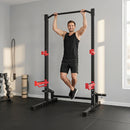 Rack Squat 500 kg 105x157x205 cm con Barra Trazioni e Supporto Bilanciere Regolabile in Acciaio      