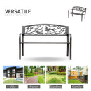 Panchina da Giardino in Acciaio con Schienale Decorato 127x60 cm  Bechy Marrone